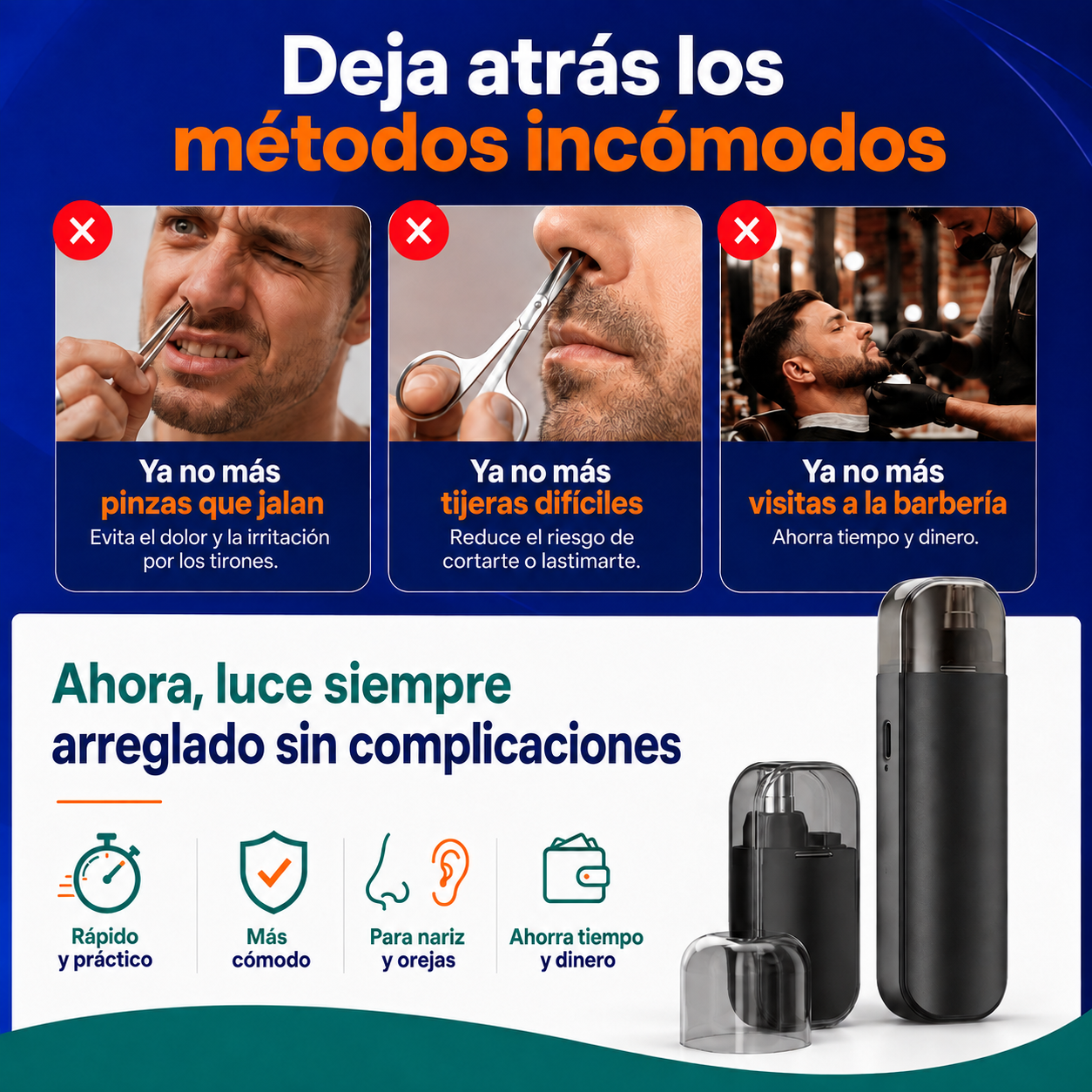 Recortador vello nasal y orejas
