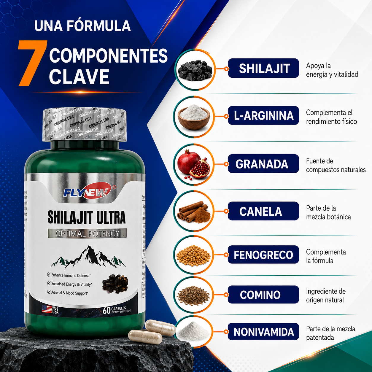 Shilajit Ultra - Virilidad y energía masculina